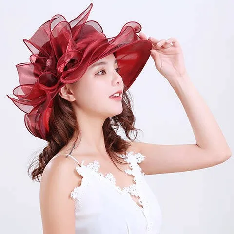 Sun Hat Women's Sun Hat Sun Protection UV Protection Spring And Summer Cool Hat Gauze Hat Beach Hat Organza Bow display picture 1