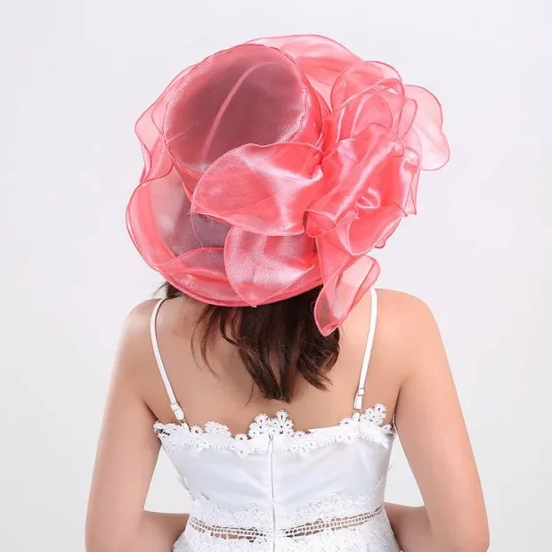 Sun Hat Women's Sun Hat Sun Protection UV Protection Spring And Summer Cool Hat Gauze Hat Beach Hat Organza Bow display picture 2