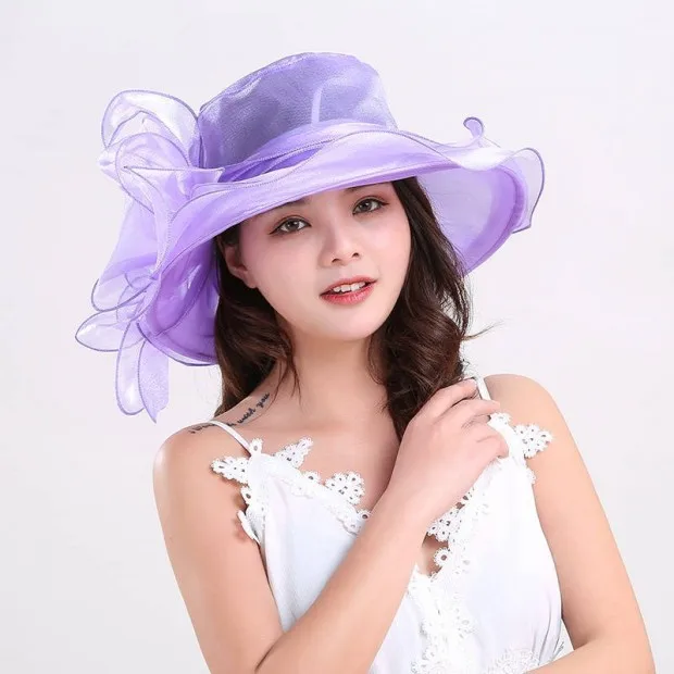 Sun Hat Women's Sun Hat Sun Protection UV Protection Spring And Summer Cool Hat Gauze Hat Beach Hat Organza Bow display picture 5