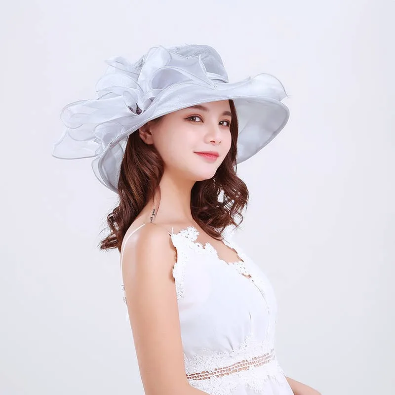 Sun Hat Women's Sun Hat Sun Protection UV Protection Spring Summer Hat Shaler Hat Beach Hat Organza Bow display picture 7