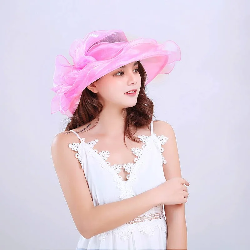 Sun Hat Women's Sun Hat Sun Protection UV Protection Spring Summer Hat Shaler Hat Beach Hat Organza Bow display picture 10