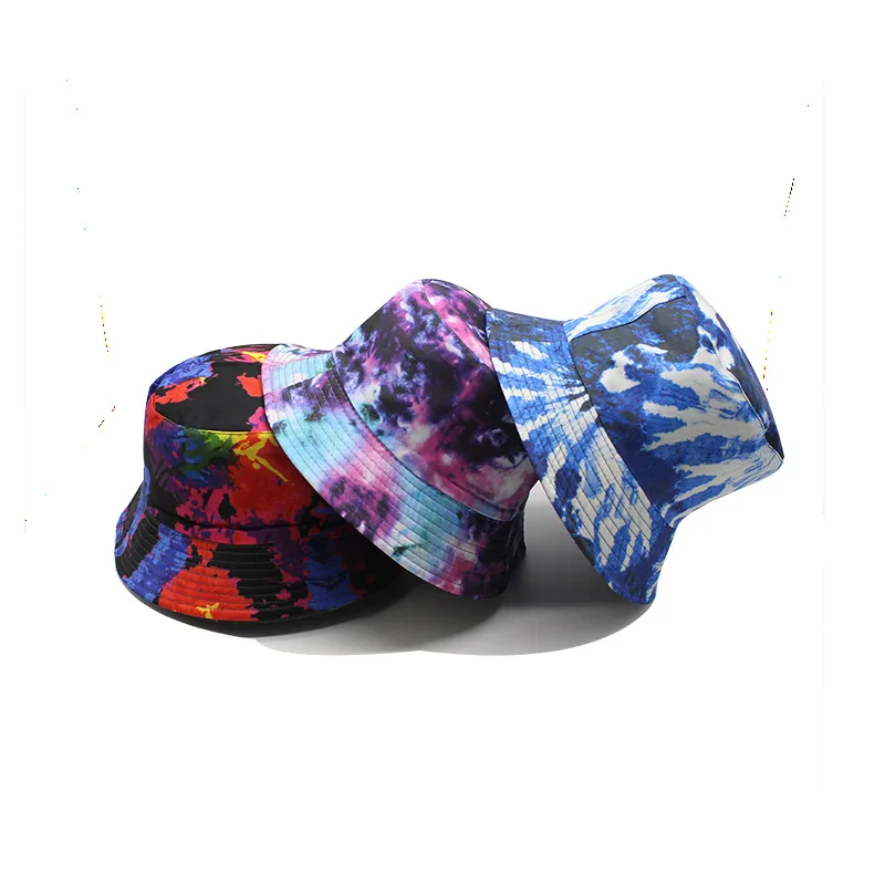 New Korean Style Double-sided Fisherman Hat Female  Wholesale Summer Travel Sun Protection Sun Hat Tie-dyed Travel Hat display picture 1