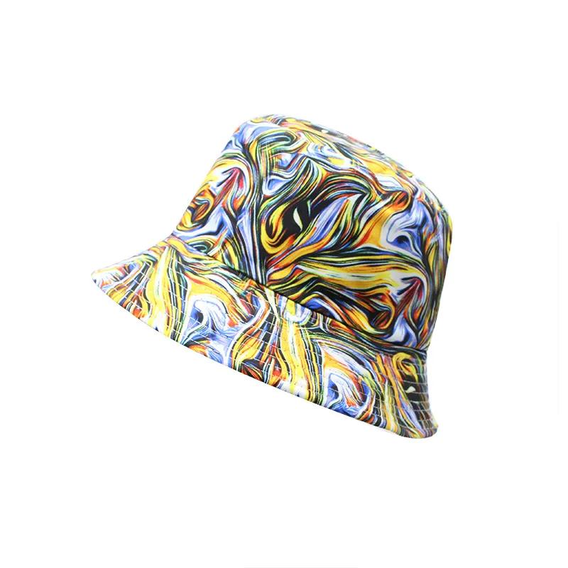 New Korean Style Double-sided Fisherman Hat Female  Wholesale Summer Travel Sun Protection Sun Hat Tie-dyed Travel Hat display picture 2