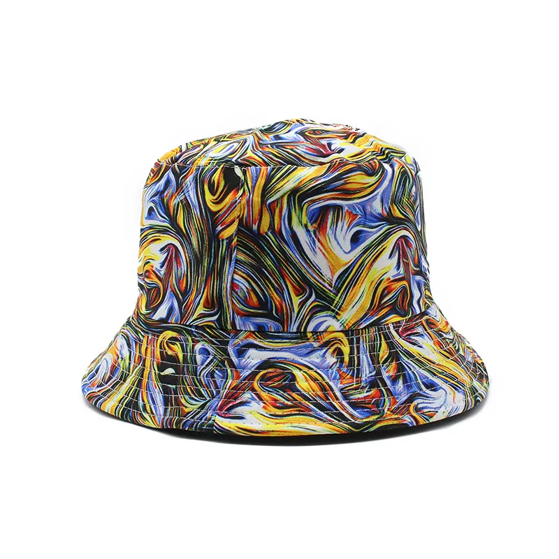 New Korean Style Double-sided Fisherman Hat Female  Wholesale Summer Travel Sun Protection Sun Hat Tie-dyed Travel Hat display picture 4
