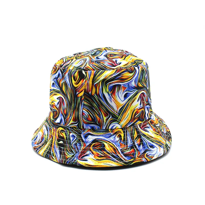 New Korean Style Double-sided Fisherman Hat Female  Wholesale Summer Travel Sun Protection Sun Hat Tie-dyed Travel Hat display picture 5