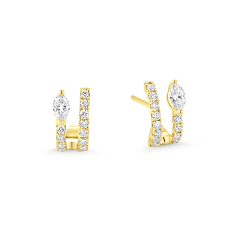 1 Pair Modern Style Classic Style Geometric Copper Zircon Ear Studs display picture 2