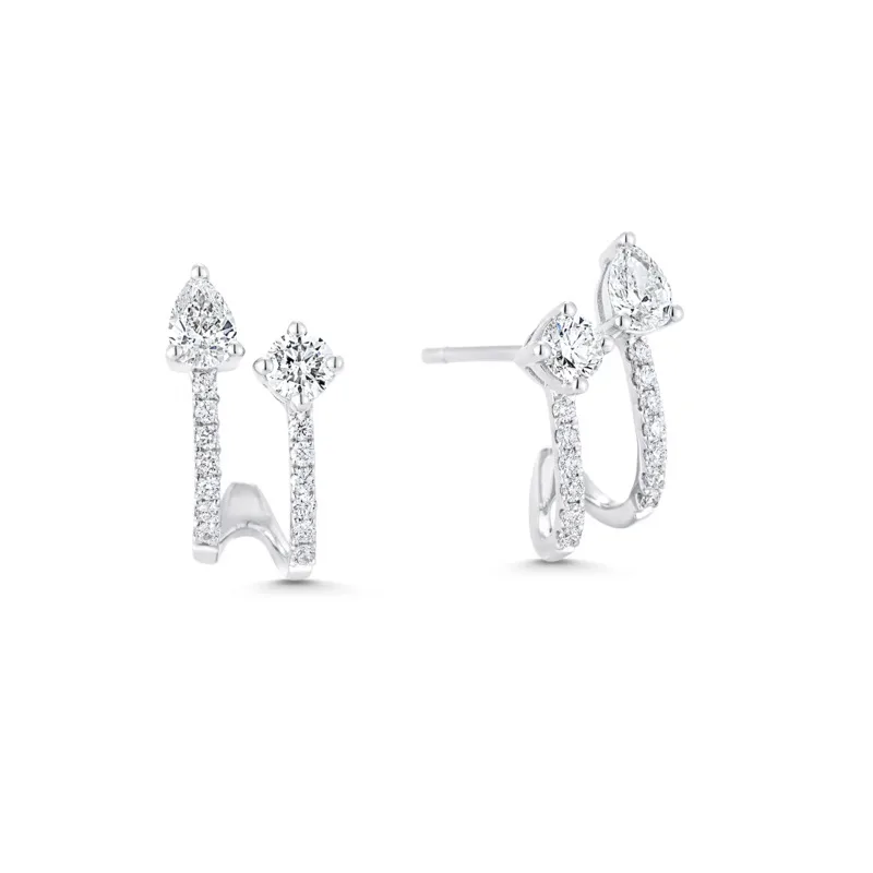 1 Pair Modern Style Classic Style Geometric Copper Zircon Ear Studs display picture 5