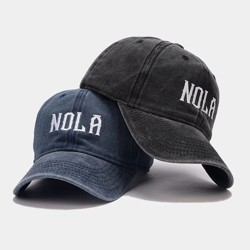 Hat Women's  Embroidered Letters NOLA Baseball Cap Korean Style  Retro Casual Couple Peaked Cap Men display picture 4