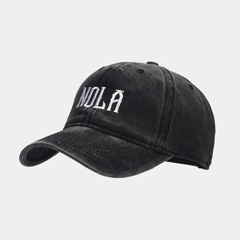 Hat Women's  Embroidered Letters NOLA Baseball Cap Korean Style  Retro Casual Couple Peaked Cap Men display picture 5