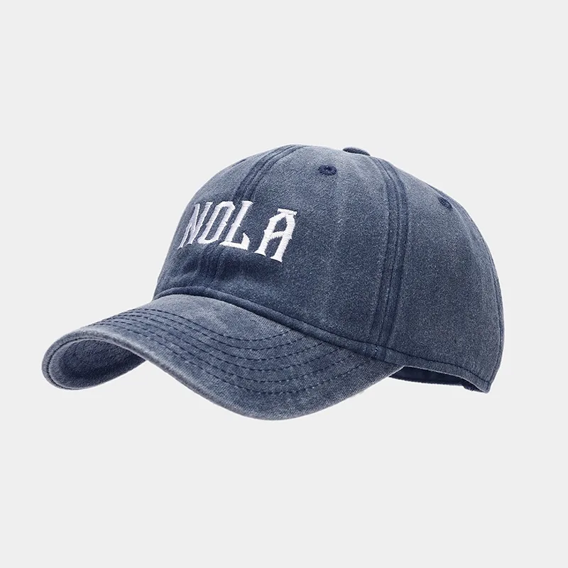 Hat Women's  Embroidered Letters NOLA Baseball Cap Korean Style  Retro Casual Couple Peaked Cap Men display picture 6