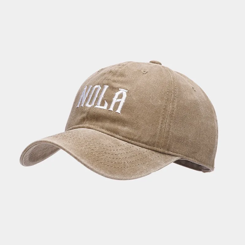 Hat Women's  Embroidered Letters NOLA Baseball Cap Korean Style  Retro Casual Couple Peaked Cap Men display picture 7