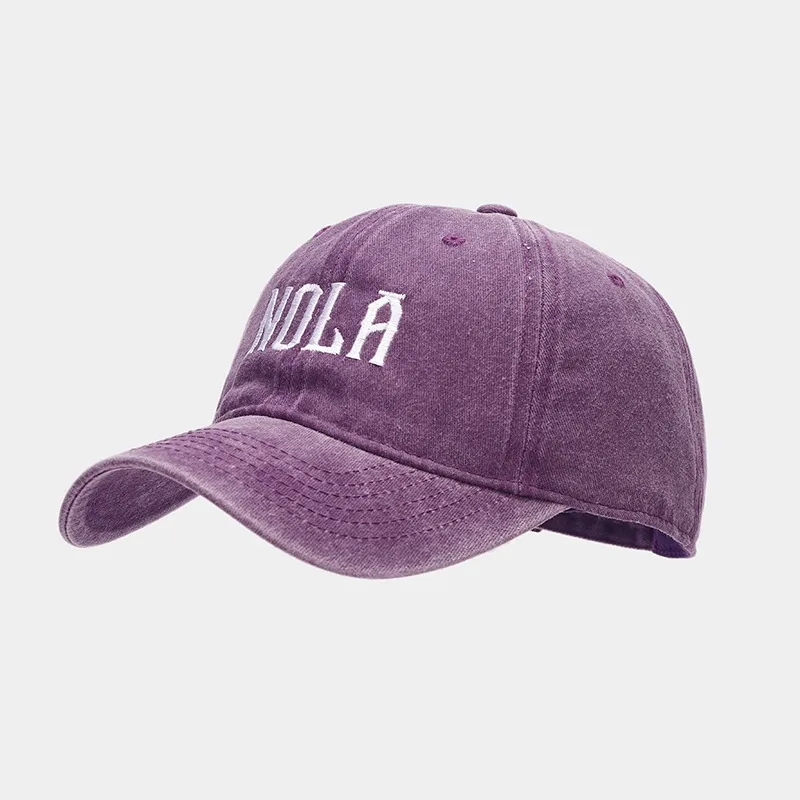 Hat Women's  Embroidered Letters NOLA Baseball Cap Korean Style  Retro Casual Couple Peaked Cap Men display picture 8