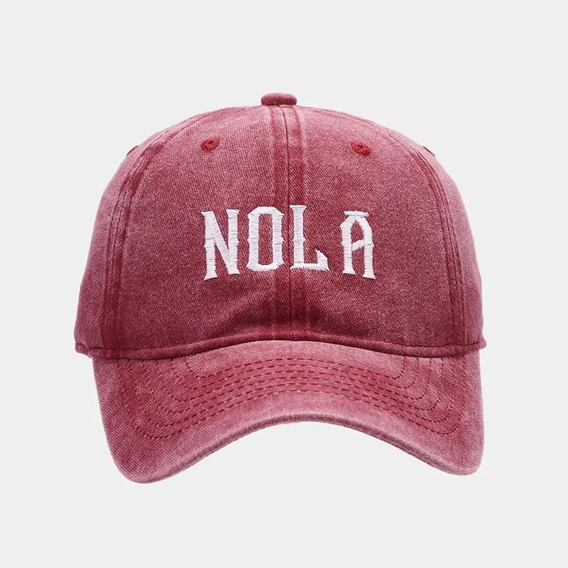 Hat Women's  Embroidered Letters NOLA Baseball Cap Korean Style  Retro Casual Couple Peaked Cap Men display picture 9