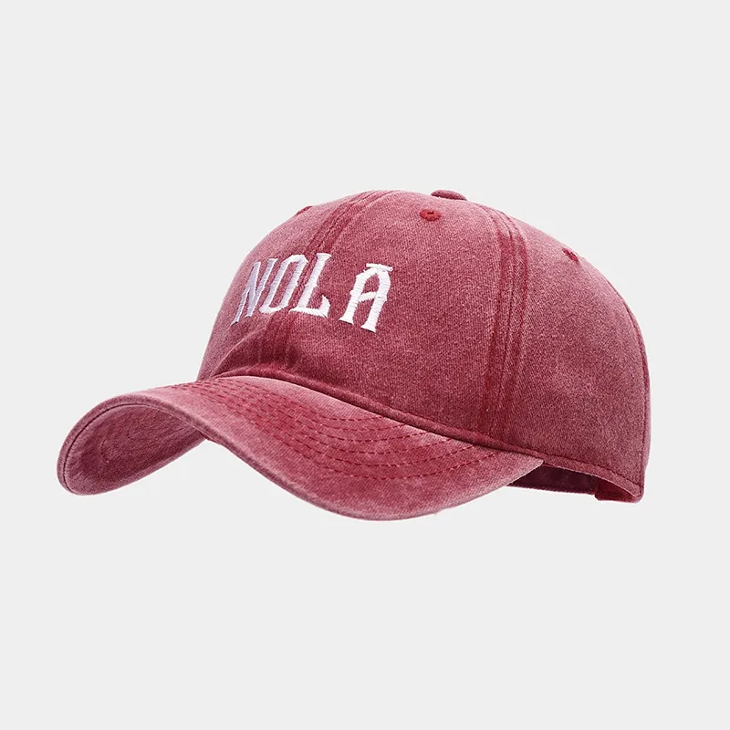 Hat Women's  Embroidered Letters NOLA Baseball Cap Korean Style  Retro Casual Couple Peaked Cap Men display picture 10