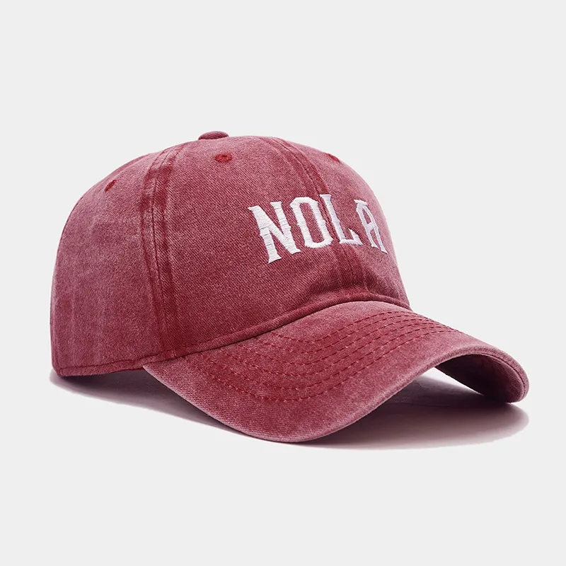 Hat Women's  Embroidered Letters NOLA Baseball Cap Korean Style  Retro Casual Couple Peaked Cap Men display picture 11