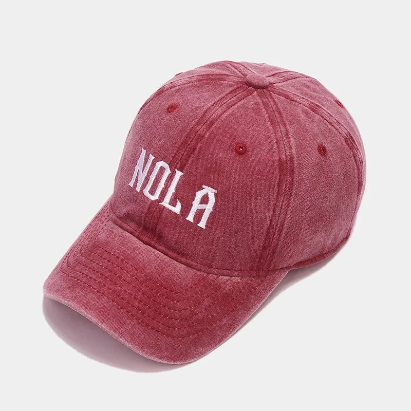 Hat Women's  Embroidered Letters NOLA Baseball Cap Korean Style  Retro Casual Couple Peaked Cap Men display picture 12