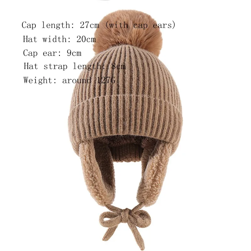 Children's Hat Autumn And Winter New Internet Popular  Fur Ball Wool Hat Fleece-lined Ear Protection Warm Knitted Hat Baby Hat display picture 5