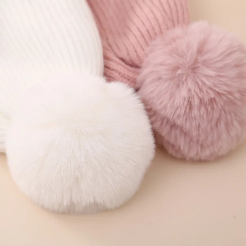 Children's Hat Autumn And Winter New Internet Popular  Fur Ball Wool Hat Fleece-lined Ear Protection Warm Knitted Hat Baby Hat display picture 7