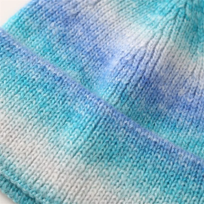 New Rainbow Thickened Tie-Dye Hat  Korean Autumn And Winter Gradual Color Wool Hat Women's Warm Ear Protection Cold Hat For Women display picture 14
