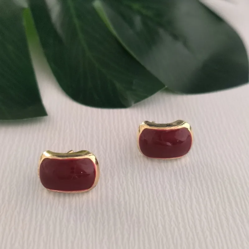 1 Pair Streetwear Commute Triangle Heart Shape Bow Knot Alloy Acrylic Zircon Gold Plated Ear Studs display picture 2
