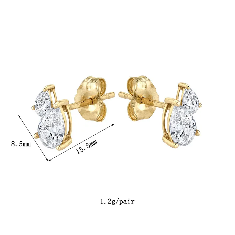 1 Pair Modern Style Classic Style Geometric Plating Copper Zircon Drop Earrings Ear Studs display picture 3