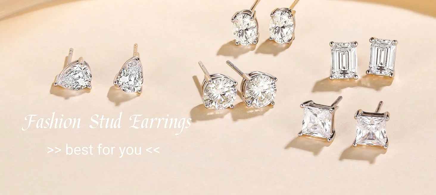 White Gold Plated Silver Plated 925 Sterling Silver Silver ZIRCON Hexagon Sector Trapezoid EARRINGS Stud Earrings display picture 2