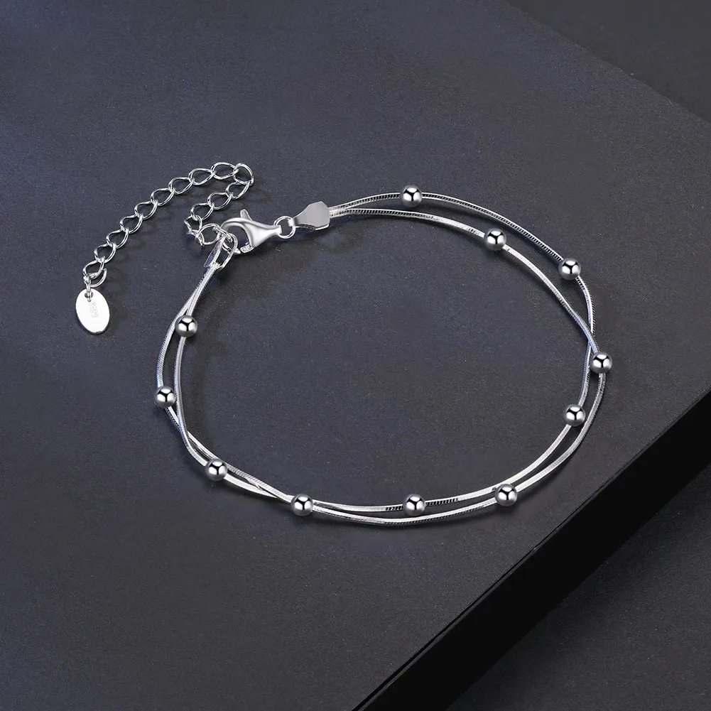 925 Sterling Silver Silver Bangles Ear Studs Chain & Link Bracelets CLASSIC display picture 2