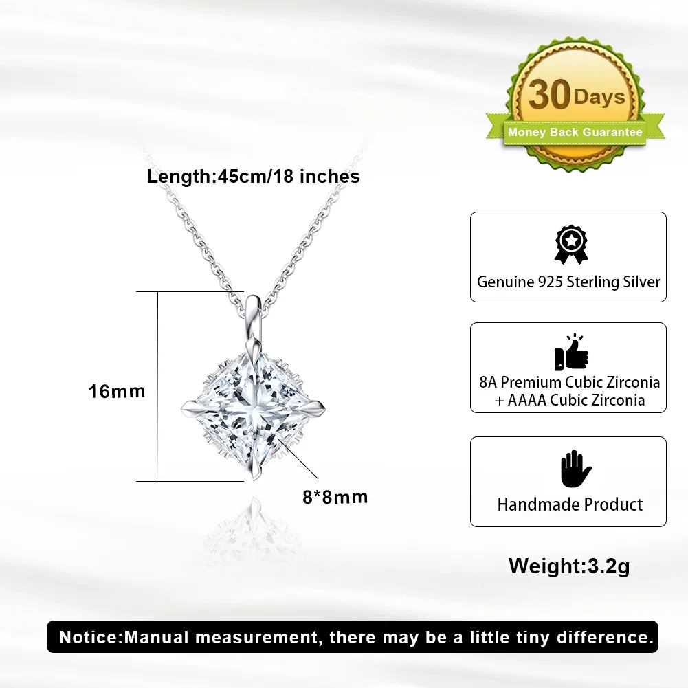 925 Sterling Silver Rhodium Plated Silver Plated ZIRCON Cable Chain Geometric NECKLACES Pendant Necklaces display picture 2
