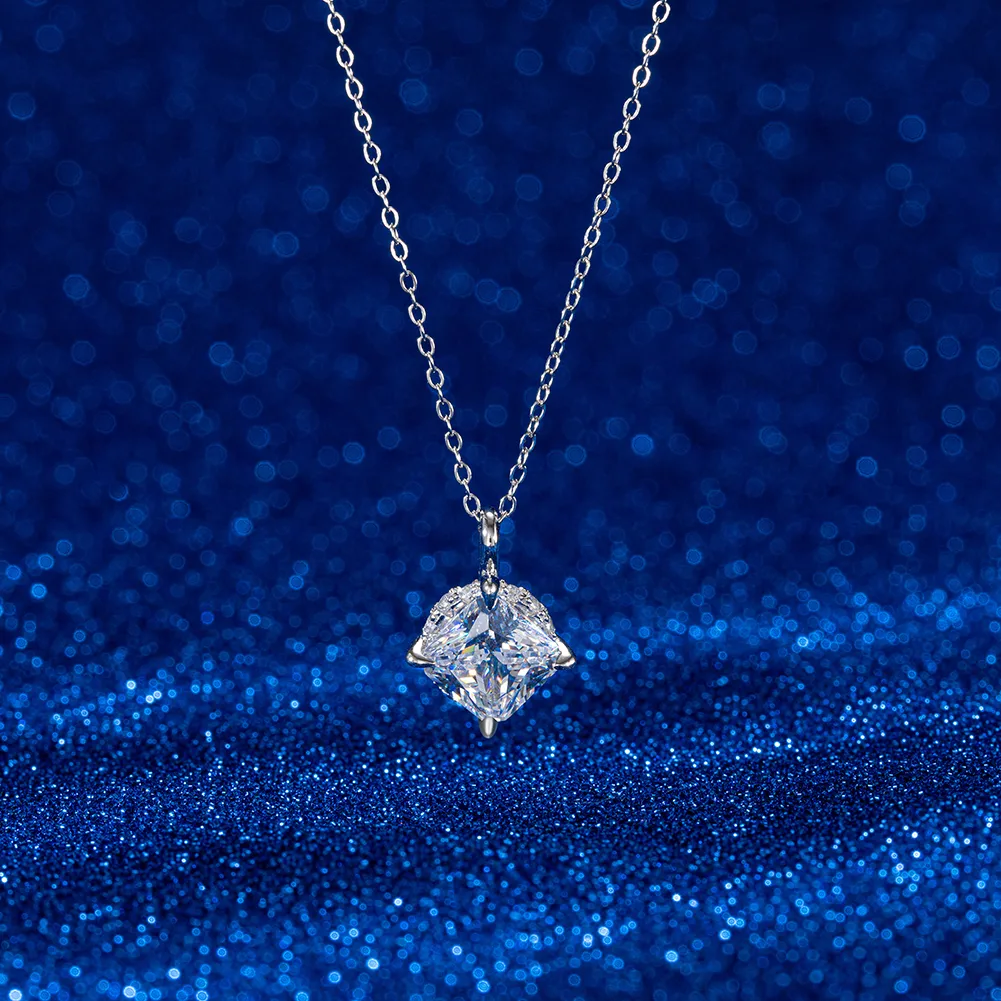 925 Sterling Silver Rhodium Plated Silver Plated ZIRCON Cable Chain Geometric NECKLACES Pendant Necklaces display picture 5