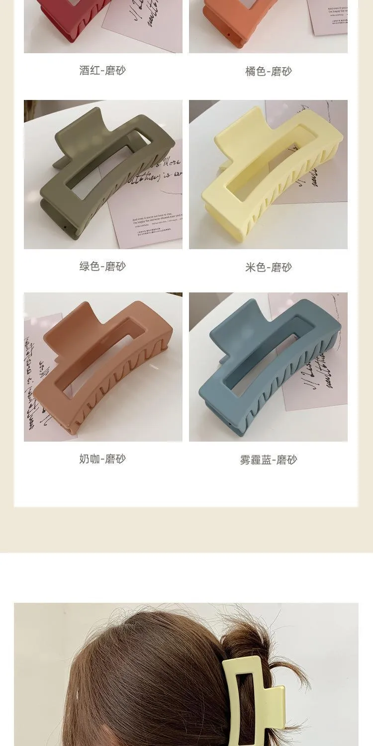 Vintage Frosted Grab Clip Candy Color Hairpin Hair Grab Back Of Head Large Shark Clip Fixed Hair Accessories Ponytail Clip Children display picture 3