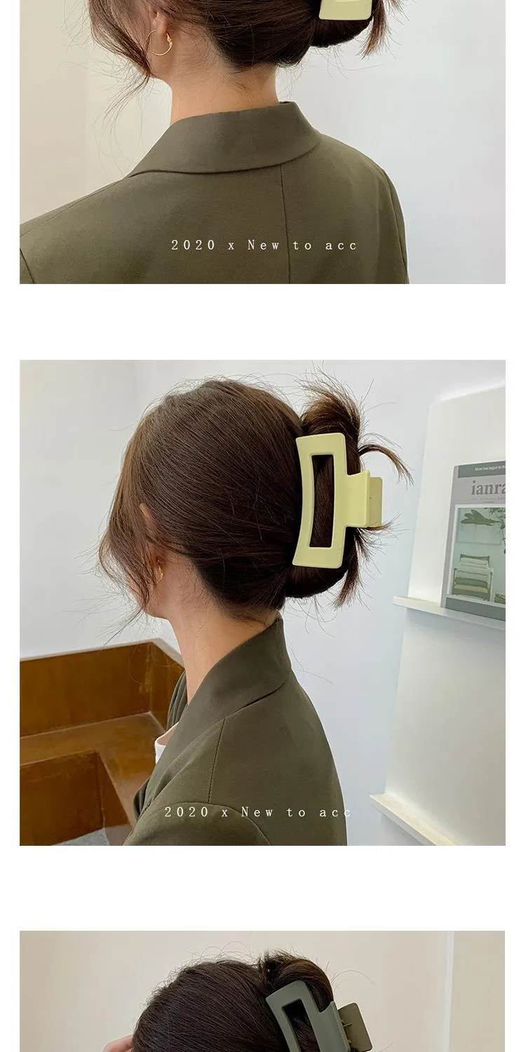 Vintage Frosted Grab Clip Candy Color Hairpin Hair Grab Back Of Head Large Shark Clip Fixed Hair Accessories Ponytail Clip Children display picture 4