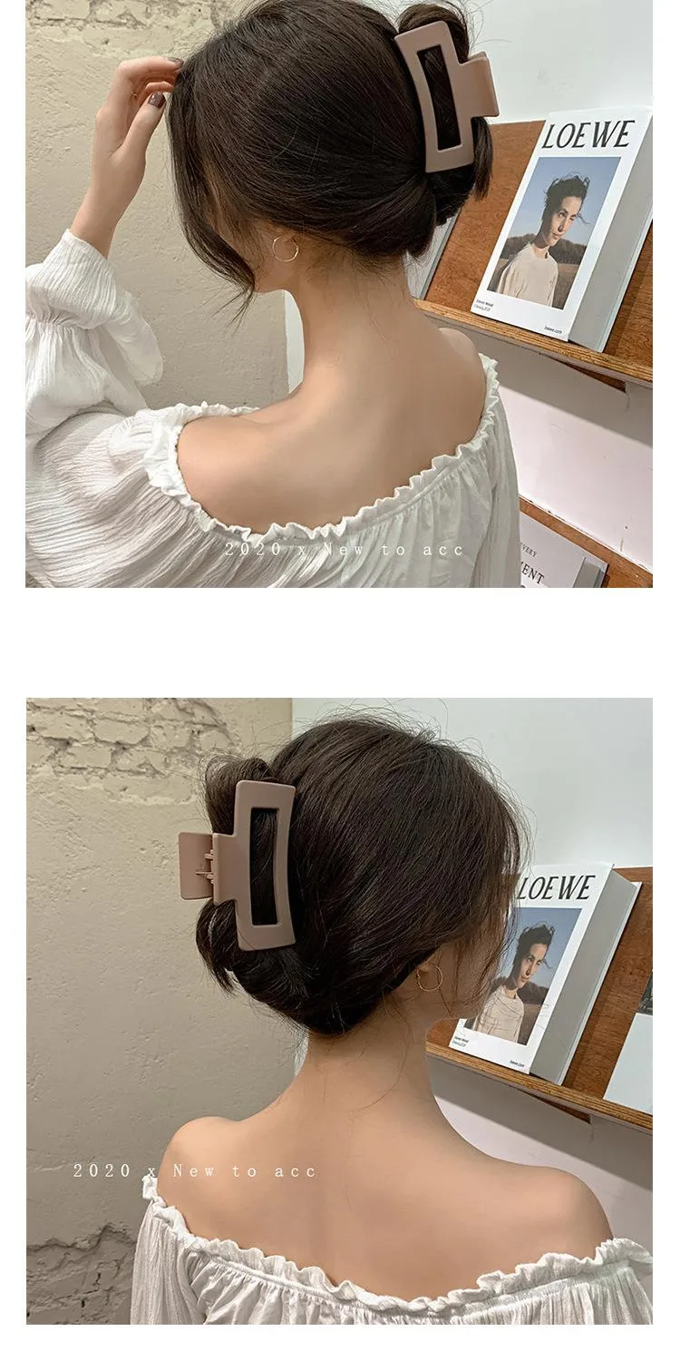 Vintage Frosted Grab Clip Candy Color Hairpin Hair Grab Back Of Head Large Shark Clip Fixed Hair Accessories Ponytail Clip Children display picture 6