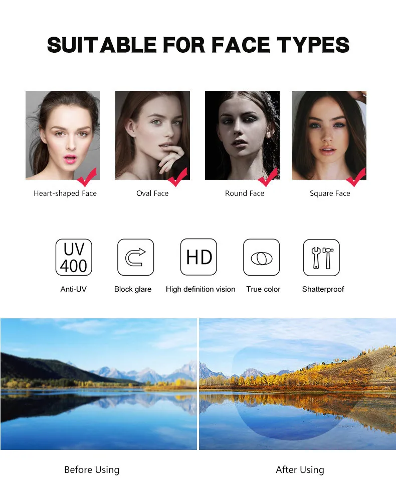 IG Style Punk Affordable Luxury Style Solid Color PC UV400 Protection Cat Eye Full Frame Glasses display picture 2