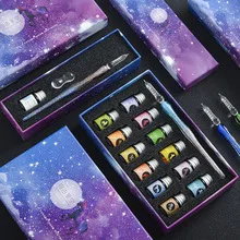 Glass Pen Dip Water Suit Crystal Pen Gift Box Student Handmade Creative Stationery Ink Pen Glass Dip Water Pen display picture 1