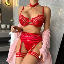 Sexy Three-Piece  Explosions Complex Belt Neck Waist Seal Nightclub Sexy Underwear 3243 display picture 9