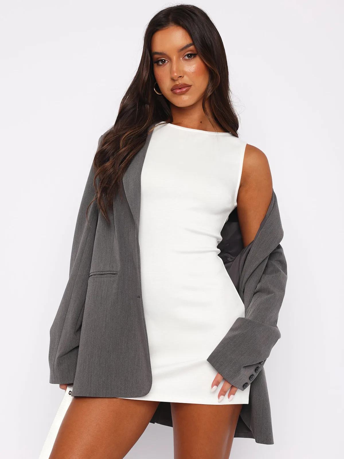 Spring  Women's Skirt High-end Basic Color Waist Sexy Hip Skirt  Sleeveless Dress Pure Desire display picture 23