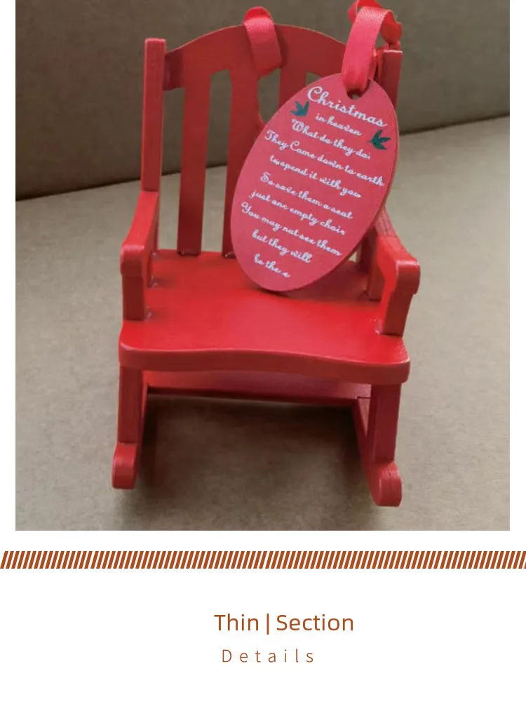 ZAKKA Japanese Grocery Christmas Wooden Rocking Chair Creative Scene Micro Shooting Props Home Rocking Chair display picture 3