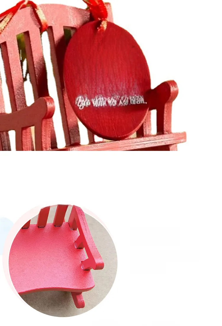 ZAKKA Japanese Grocery Christmas Wooden Rocking Chair Creative Scene Micro Shooting Props Home Rocking Chair display picture 4