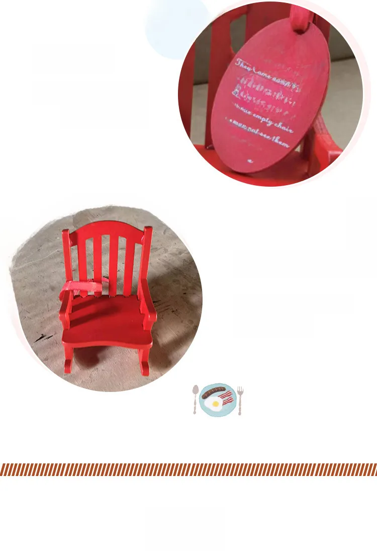 ZAKKA Japanese Grocery Christmas Wooden Rocking Chair Creative Scene Micro Shooting Props Home Rocking Chair display picture 5