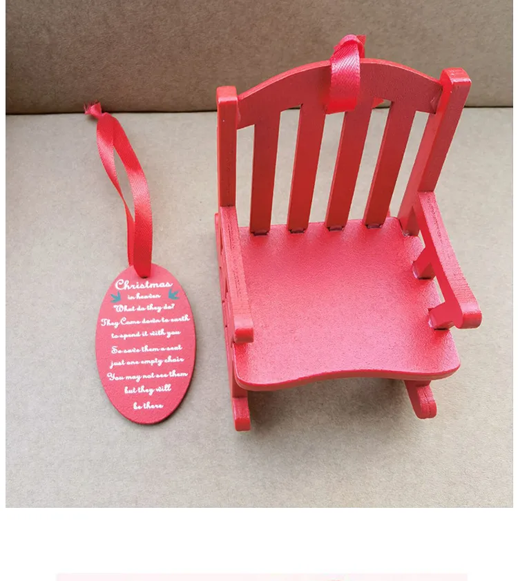 ZAKKA Japanese Grocery Christmas Wooden Rocking Chair Creative Scene Micro Shooting Props Home Rocking Chair display picture 6