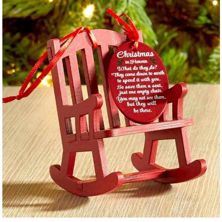 ZAKKA Japanese Grocery Christmas Wooden Rocking Chair Creative Scene Micro Shooting Props Home Rocking Chair display picture 9