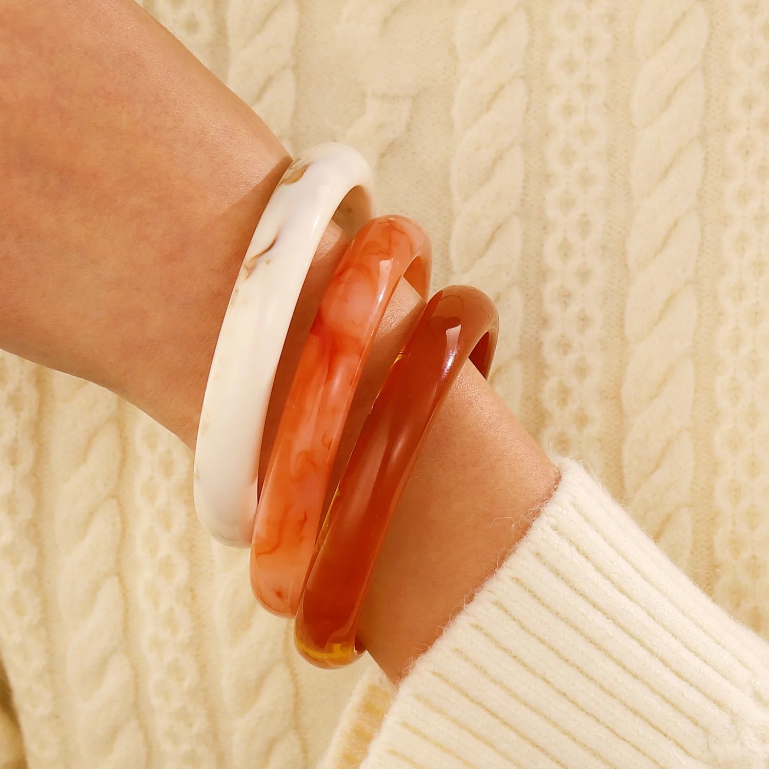 IG Style Retro Geometric Acrylic Polishing Women's Bangle display picture 21