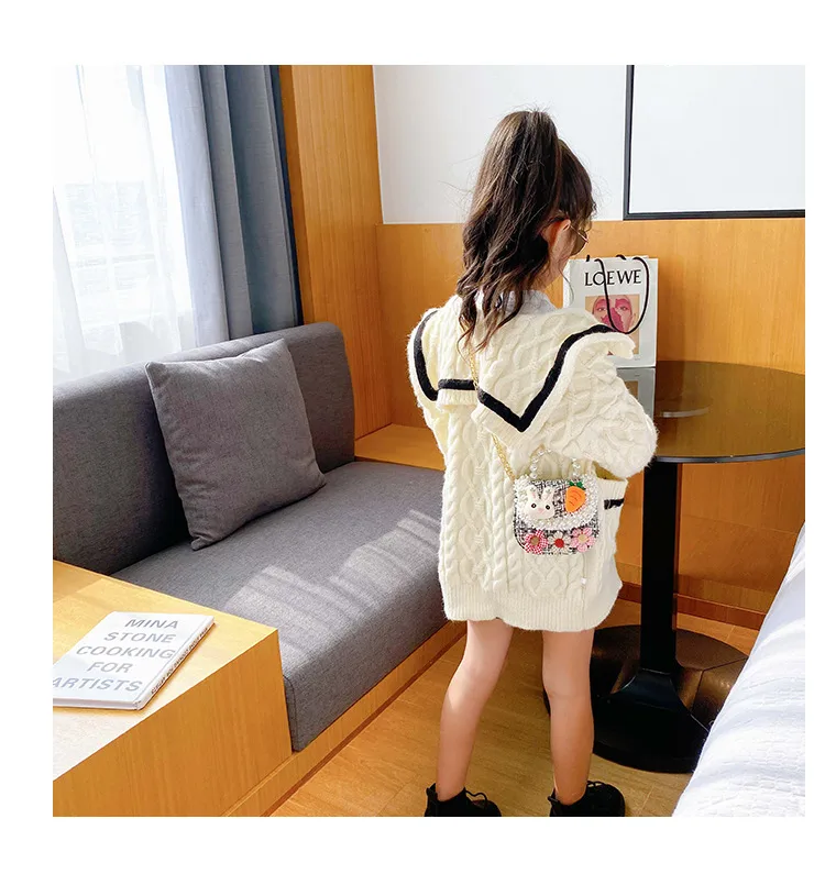 Fashion Children's Bag Cute Flower Baby Girl Coin Purse Cotton Linen Cartoon Bunny Children's Crossbody Bag display picture 20
