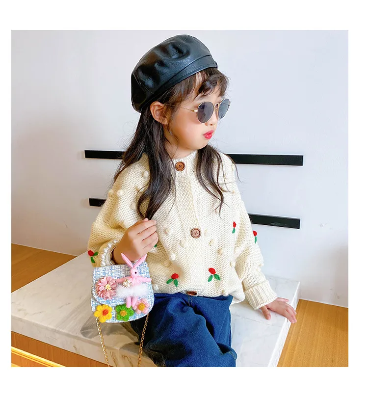 Fashion Children's Bag Cute Flower Baby Girl Coin Purse Cotton Linen Cartoon Bunny Children's Crossbody Bag display picture 21