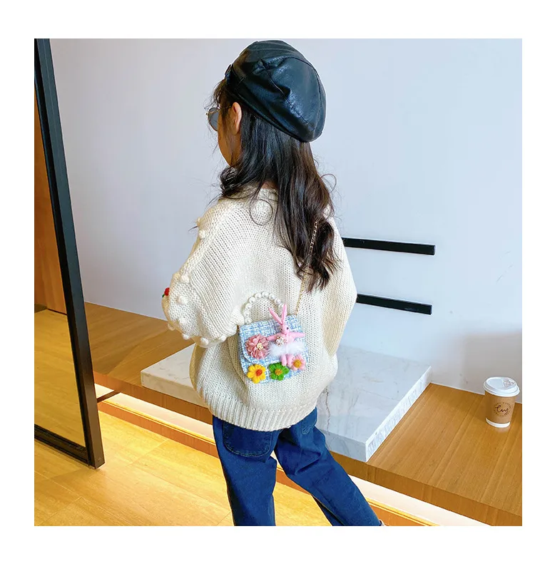 Fashion Children's Bag Cute Flower Baby Girl Coin Purse Cotton Linen Cartoon Bunny Children's Crossbody Bag display picture 25