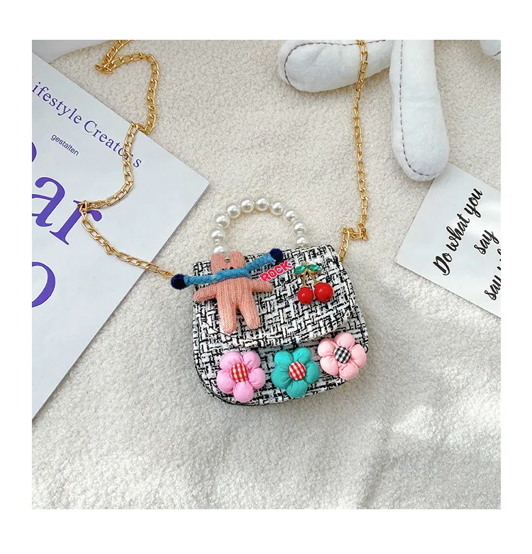 Fashion Children's Bag Cute Flower Baby Girl Coin Purse Cotton Linen Cartoon Bunny Children's Crossbody Bag display picture 32