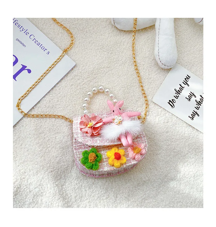 Fashion Children's Bag Cute Flower Baby Girl Coin Purse Cotton Linen Cartoon Bunny Children's Crossbody Bag display picture 35