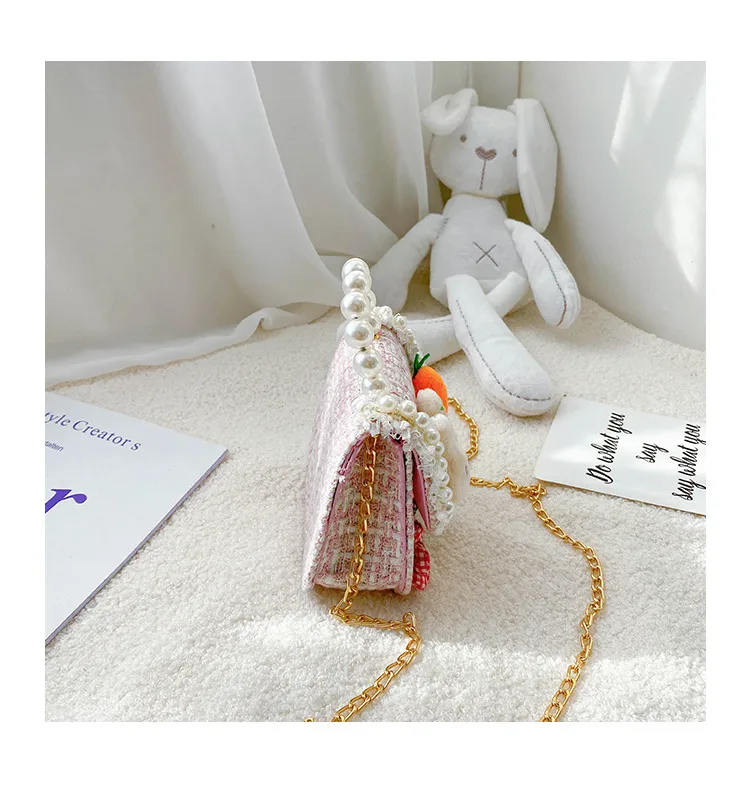 Fashion Children's Bag Cute Flower Baby Girl Coin Purse Cotton Linen Cartoon Bunny Children's Crossbody Bag display picture 48