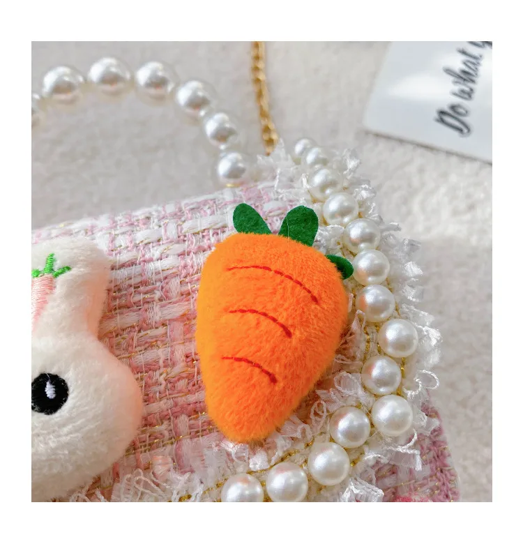 Fashion Children's Bag Cute Flower Baby Girl Coin Purse Cotton Linen Cartoon Bunny Children's Crossbody Bag display picture 53
