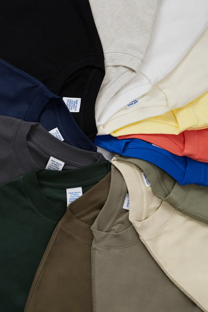 Jie Zhan Men's Wear | 305G Heavy Short Sleeve  Spring/Summer Shoulder Solid Color Street Tide Brand T-Shirt# Sold Out display picture 8